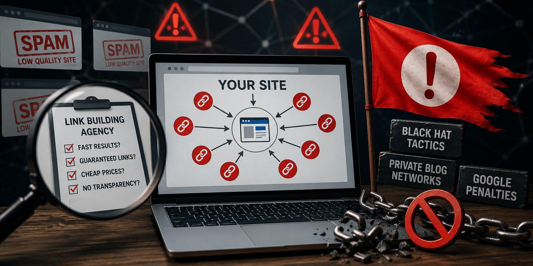 Red flags of a spammy link building agency